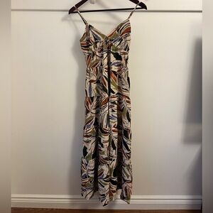 Multicolor Abstract Print Maxi Dress